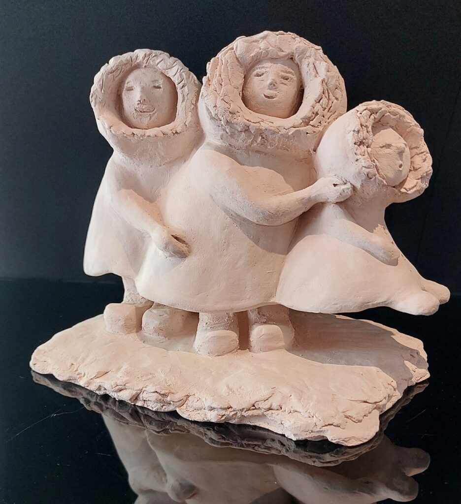 L'amour – transmission – sculpture en terre cuite