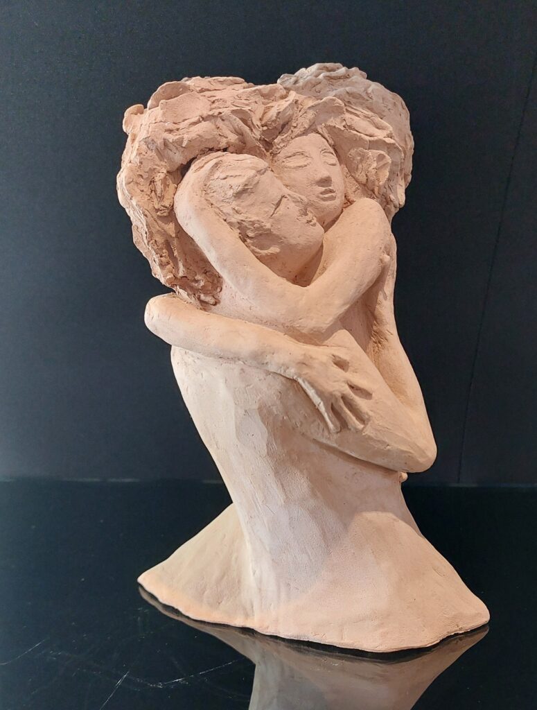 L'amour – passion – sculpture en terre cuite