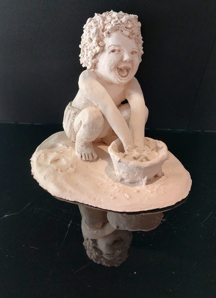 Sculpture en terre cuite « L'amour de son enfant » de Sandrine Deschamps